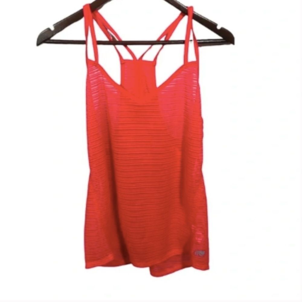 Marika Coral Red Orange Athletic Tank Top